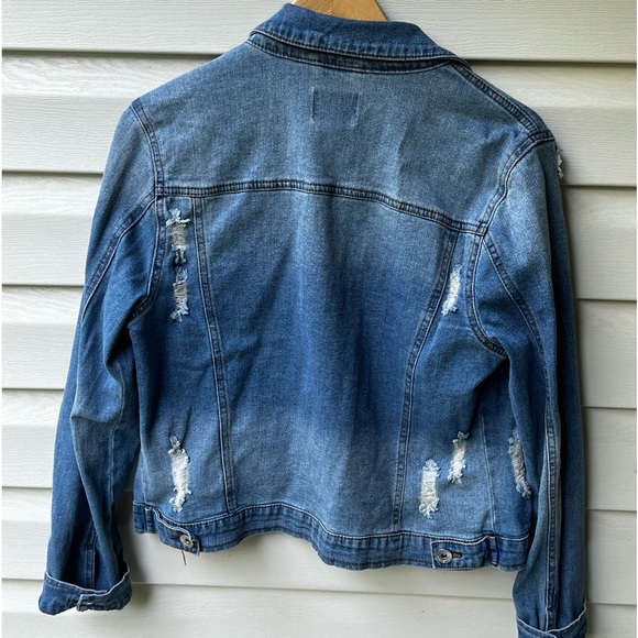 Ci Sono Distressed Blue Denim Jacket Size Medium - Picture 7 of 7